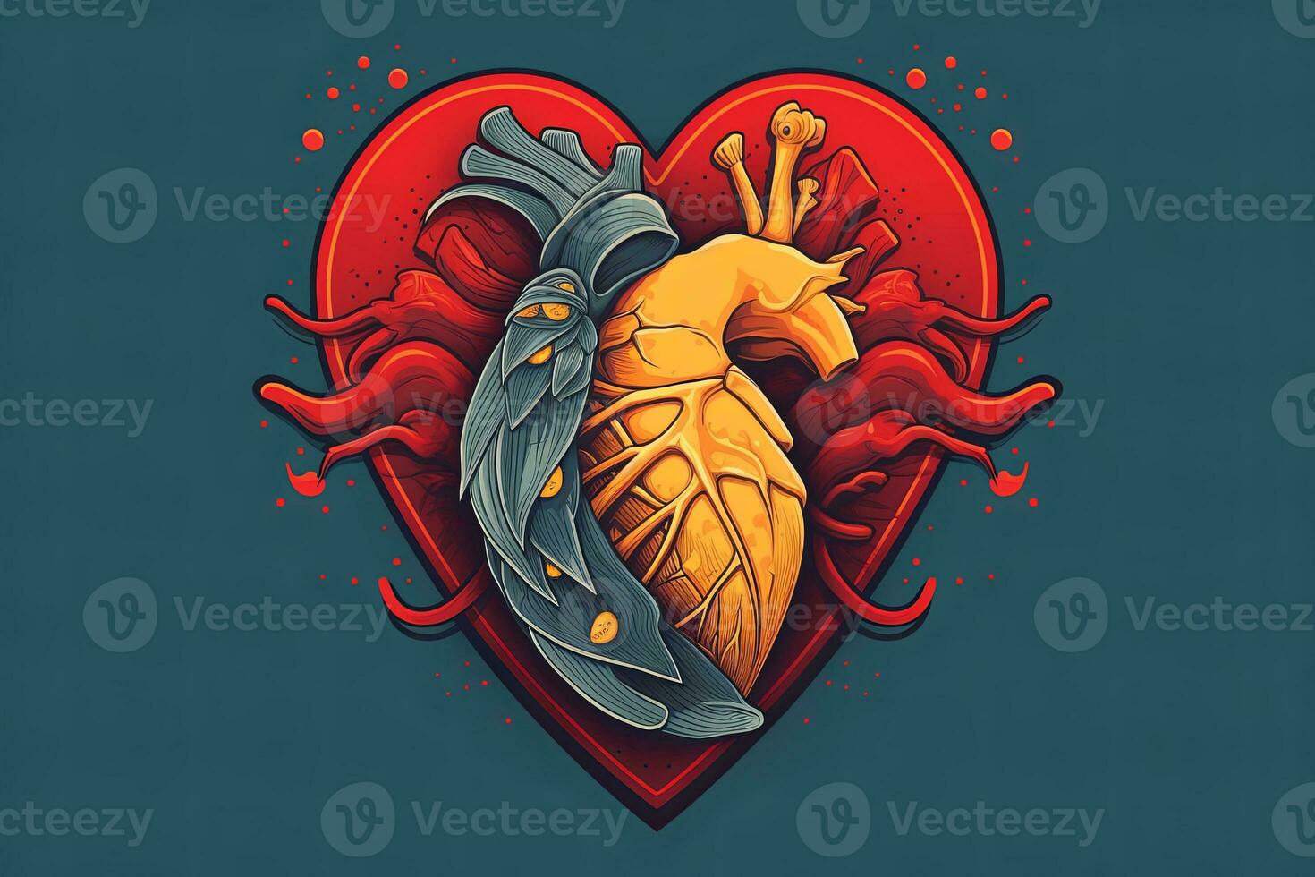 Diverse and Unique Minimalist Sleek and Defined Heart Design Graphic generative AI photo