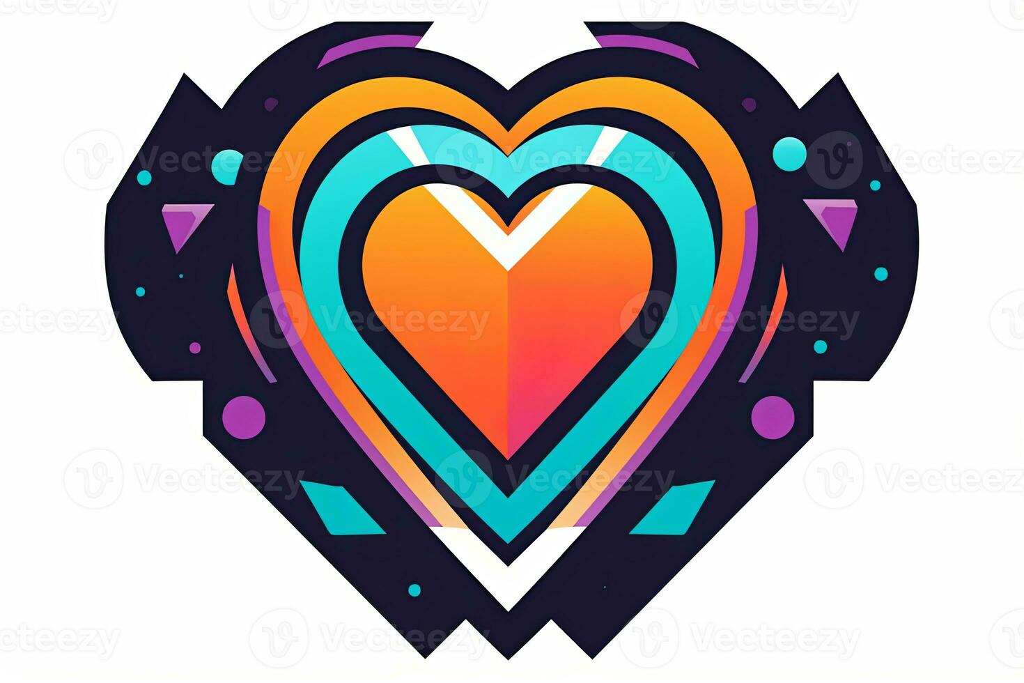 Diverse and Unique Minimalist Sleek and Defined Heart Design Graphic generative AI photo
