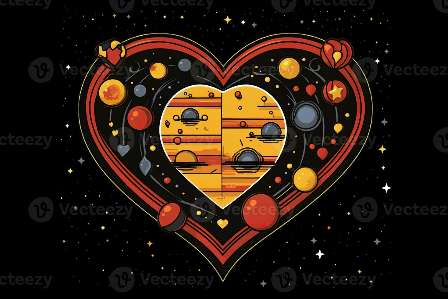 Diverse and Unique Minimalist Sleek and Defined Heart Design Graphic generative AI photo