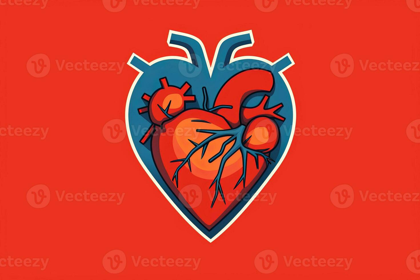 Diverse and Unique Minimalist Sleek and Defined Heart Design Graphic generative AI photo