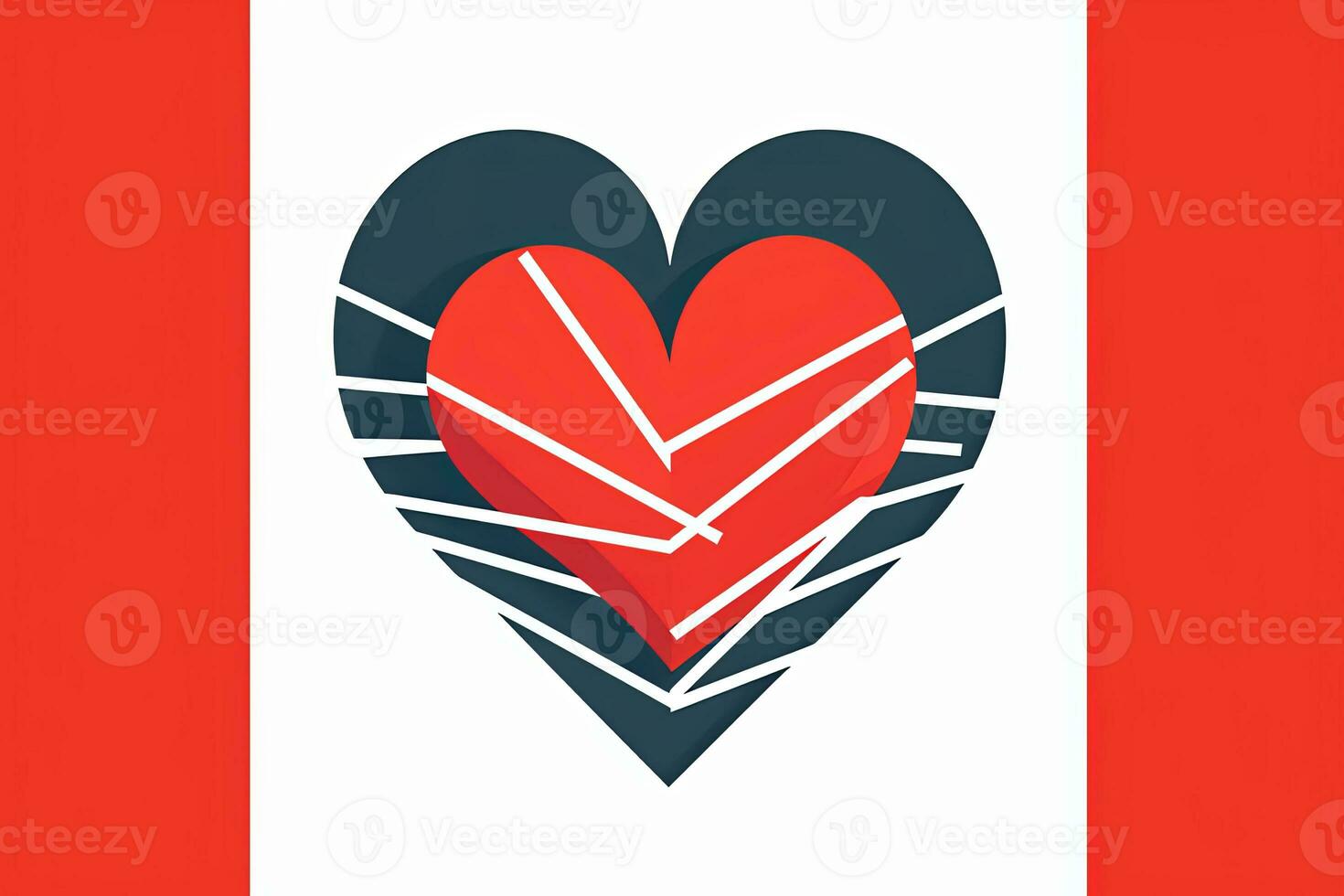 Diverse and Unique Minimalist Sleek and Defined Heart Design Graphic generative AI photo