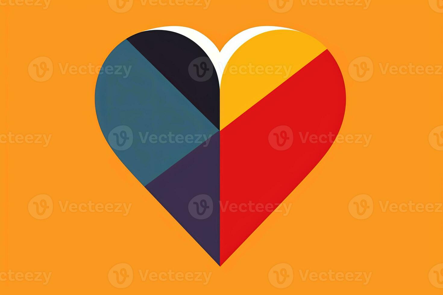 Diverse and Unique Minimalist Sleek and Defined Heart Design Graphic generative AI photo