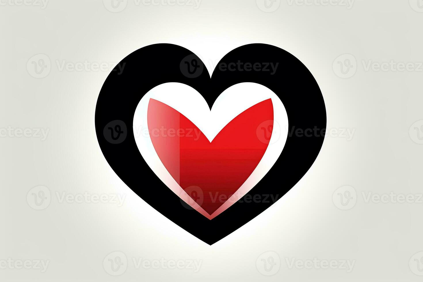 Diverse and Unique Minimalist Sleek and Defined Heart Design Graphic generative AI photo