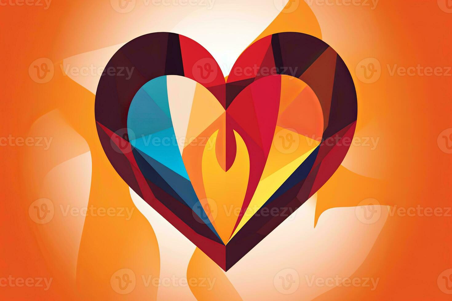Diverse and Unique Minimalist Sleek and Defined Heart Design Graphic generative AI photo