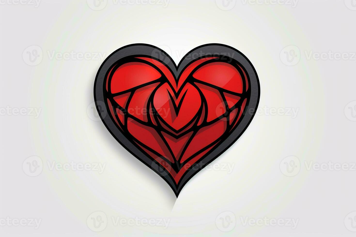 Diverse and Unique Minimalist Sleek and Defined Heart Design Graphic generative AI photo