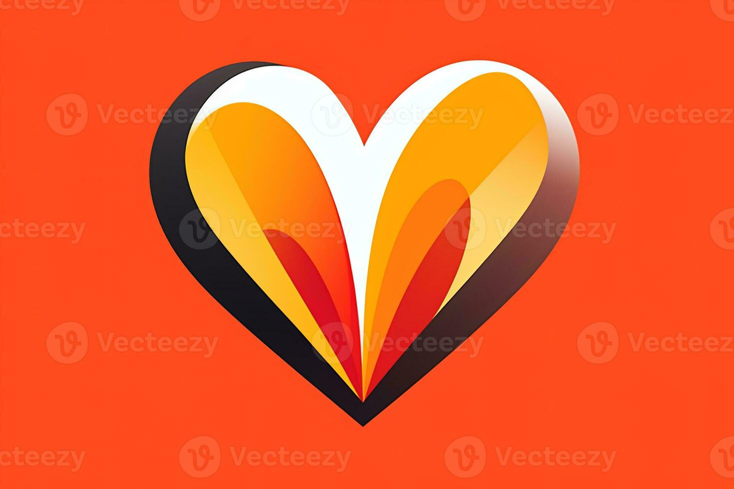 Diverse and Unique Minimalist Sleek and Defined Heart Design Graphic generative AI photo