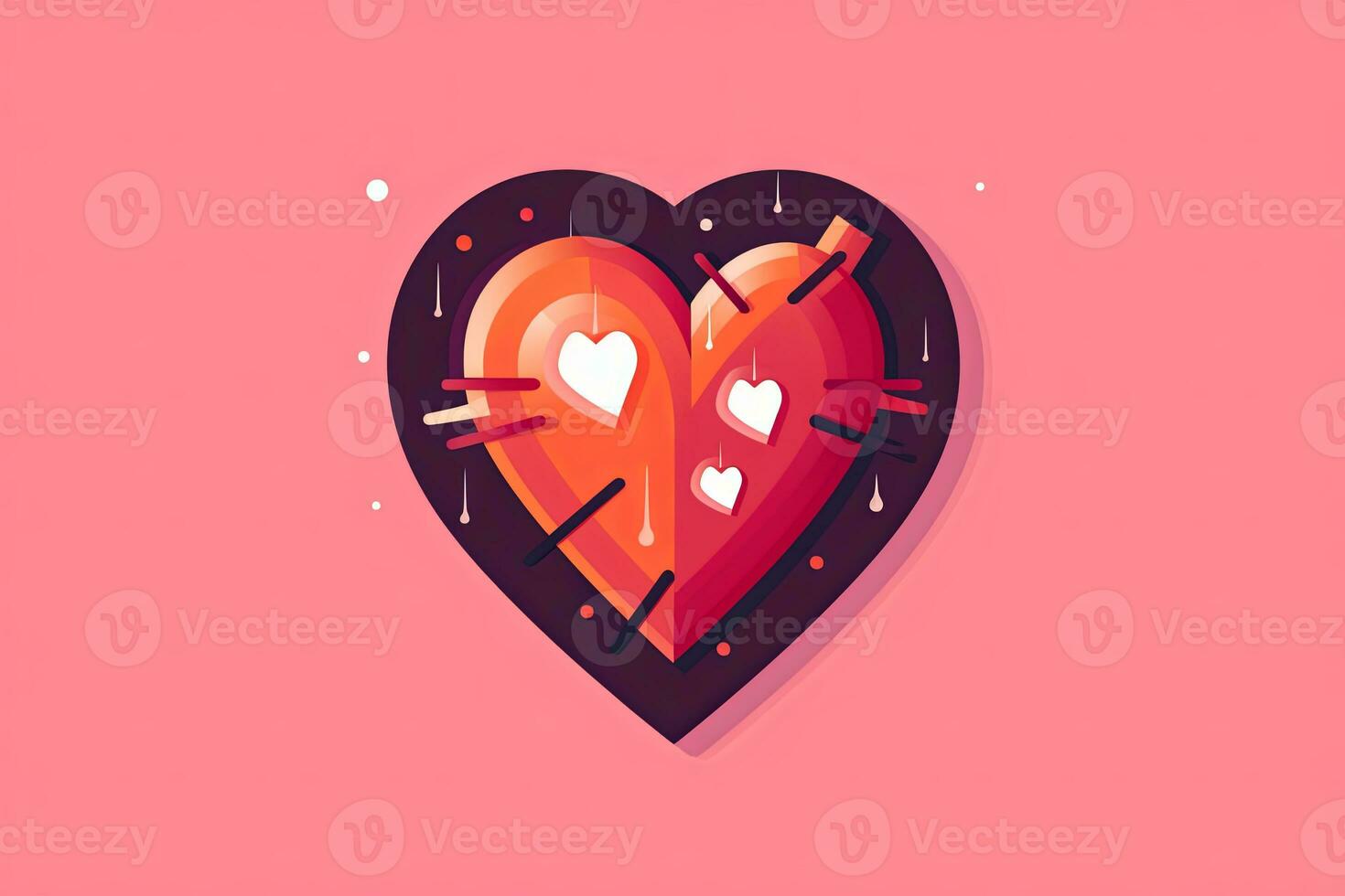 Diverse and Unique Minimalist Sleek and Defined Heart Design Graphic generative AI photo