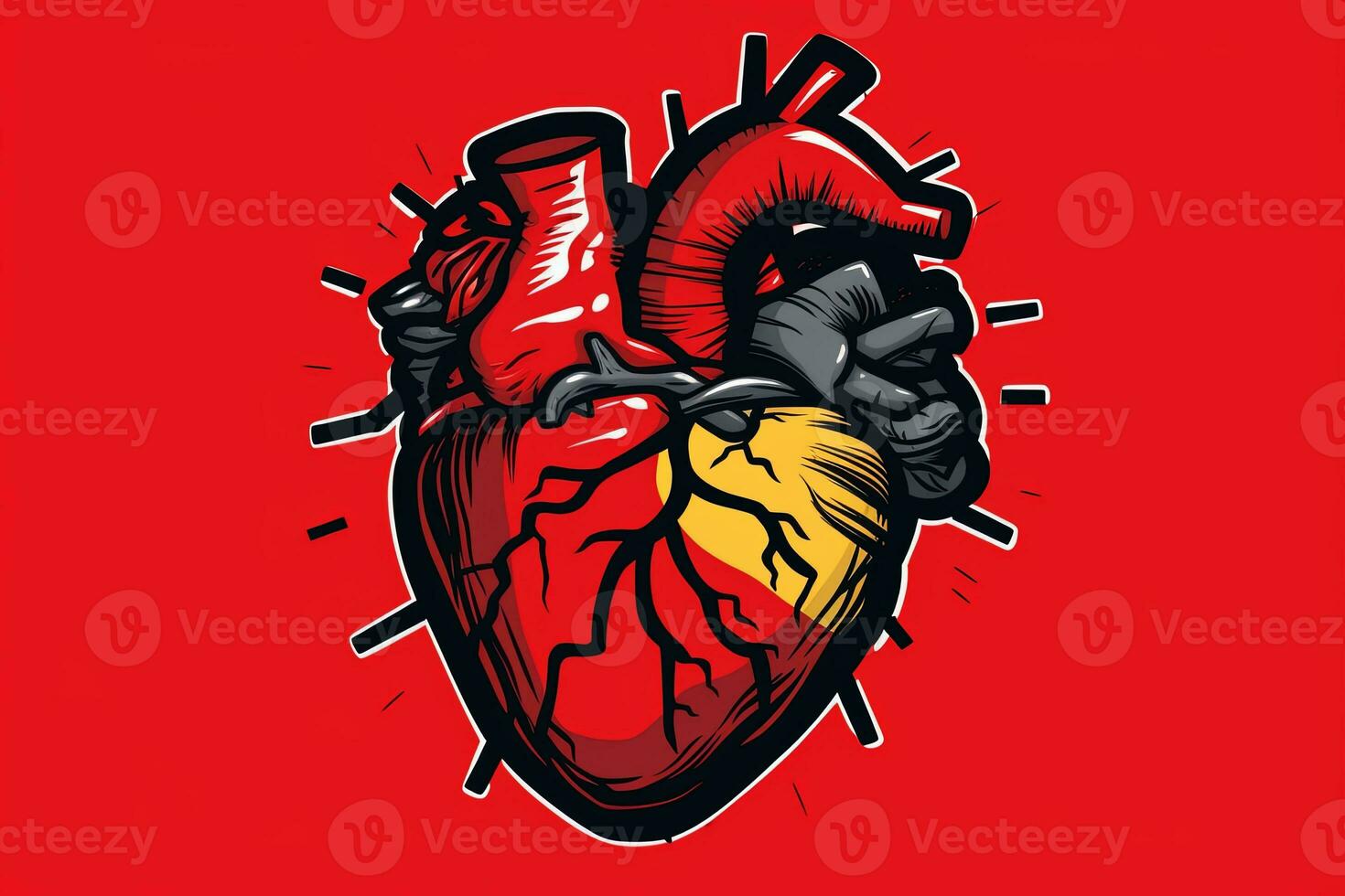Diverse and Unique Minimalist Sleek and Defined Heart Design Graphic generative AI photo