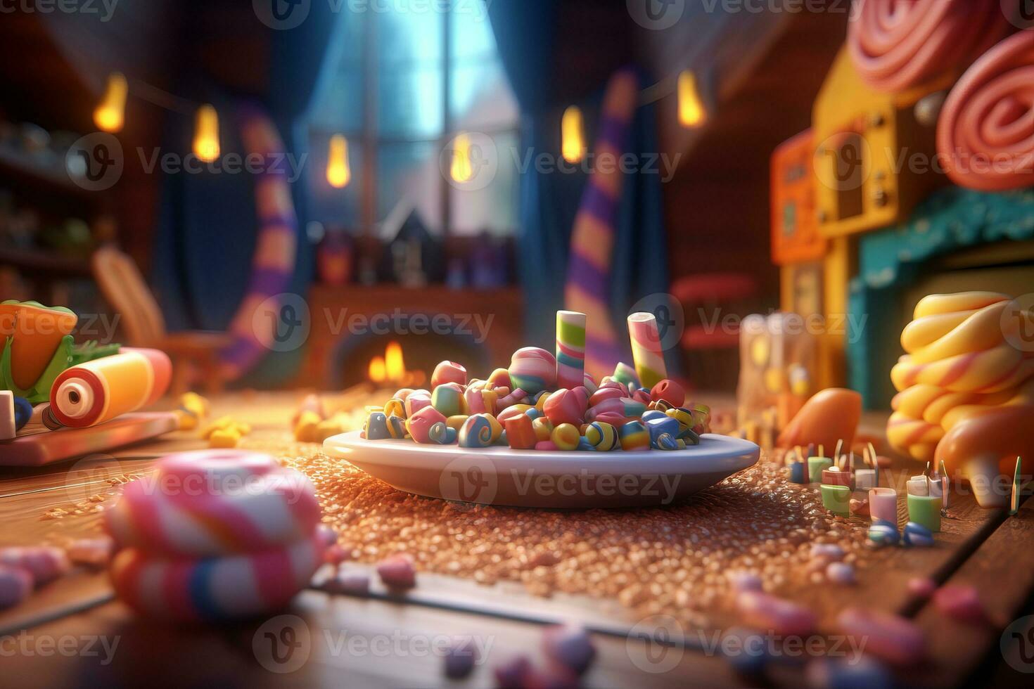Enchanting Magic Realism 3D Render Background generative AI photo