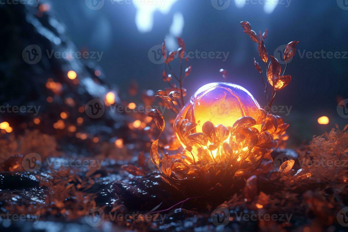 Enchanting Magic Realism 3D Render Background generative AI photo