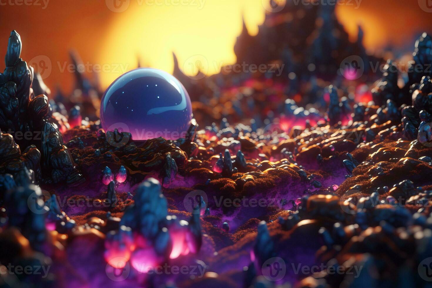 Enchanting Magic Realism 3D Render Background generative AI photo