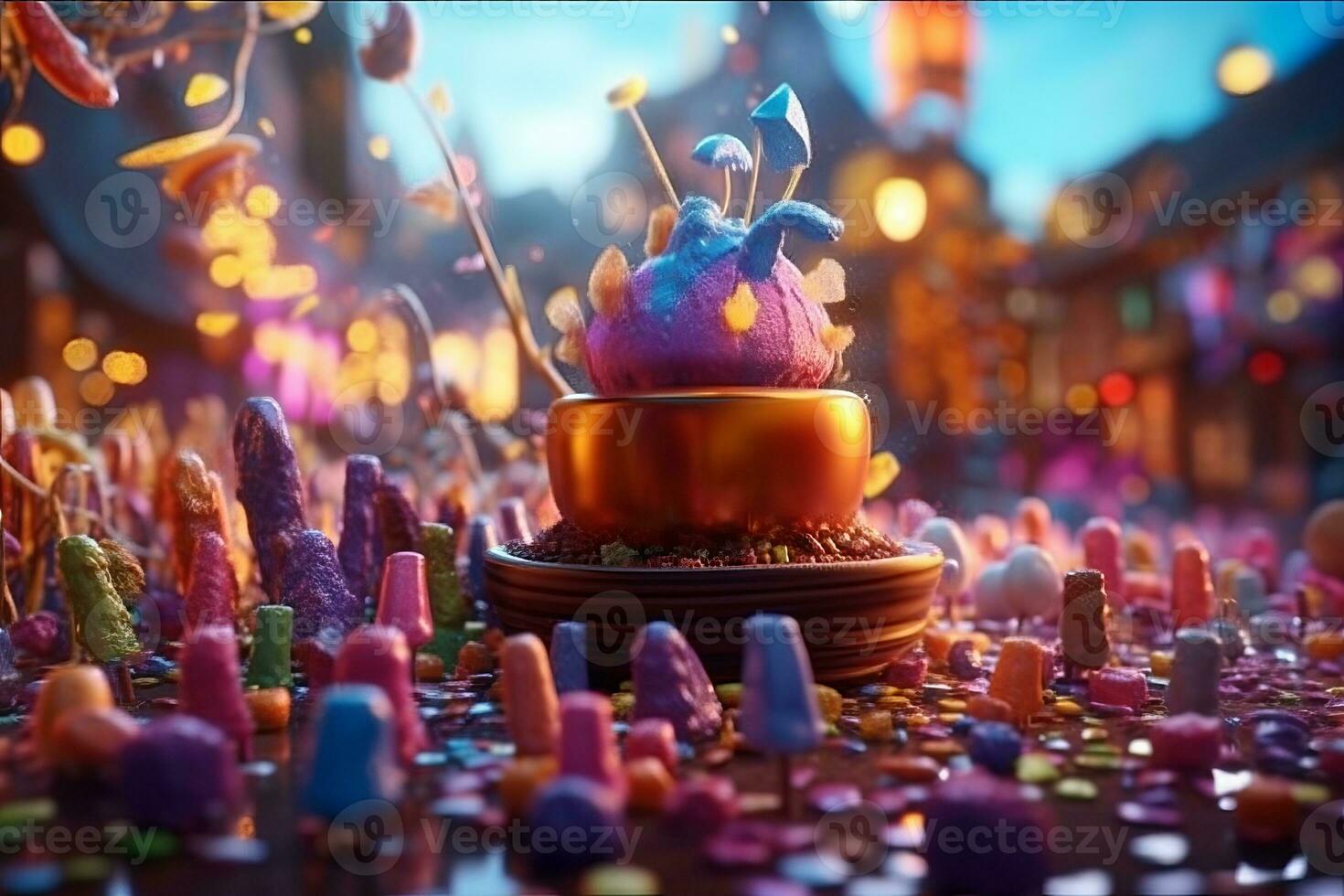 Enchanting Magic Realism 3D Render Background generative AI photo