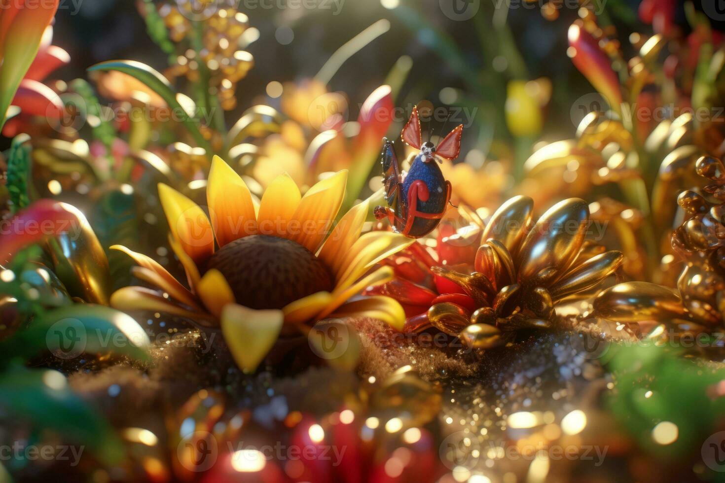 Enchanting Magic Realism 3D Render Background generative AI photo