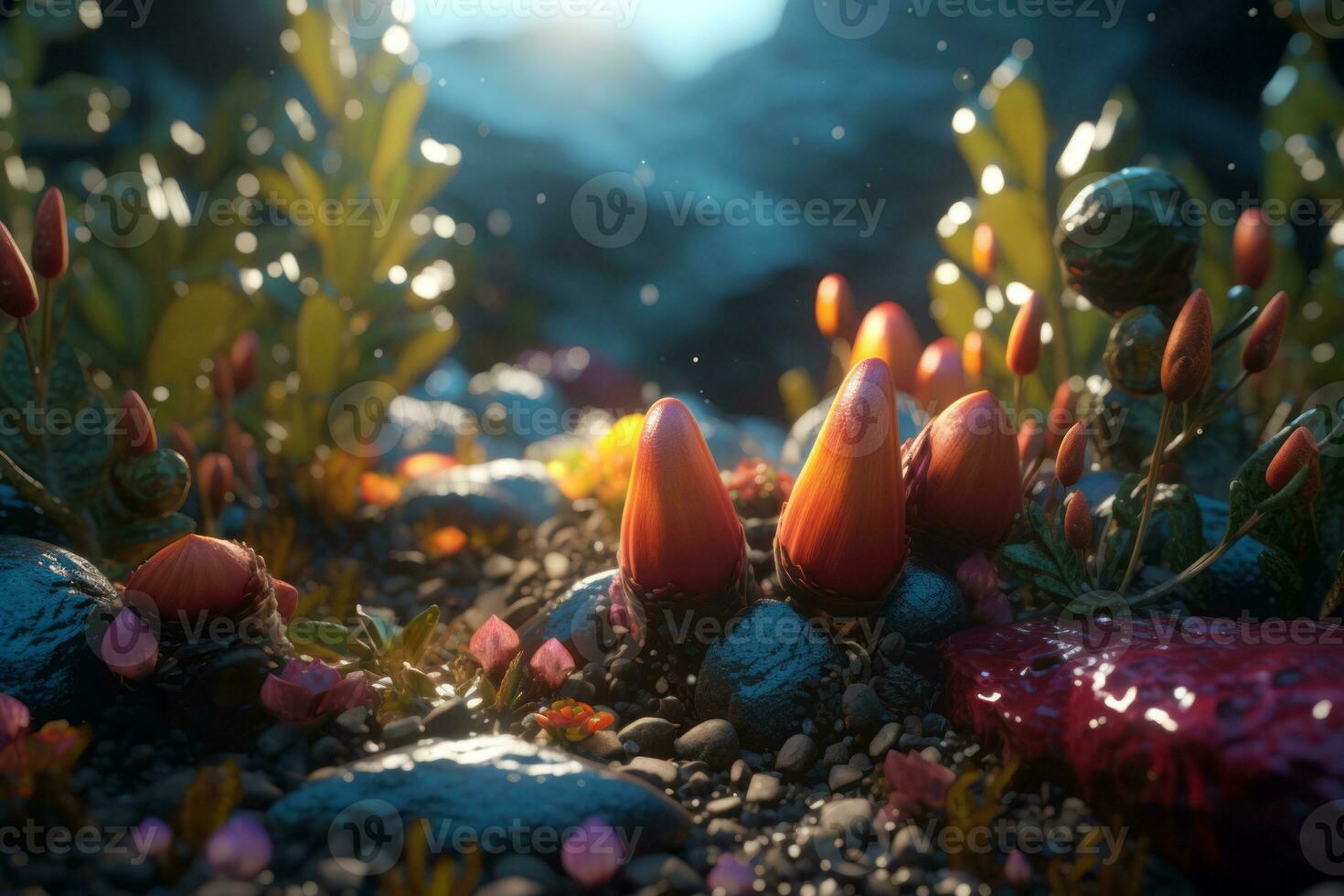 Enchanting Magic Realism 3D Render Background generative AI photo