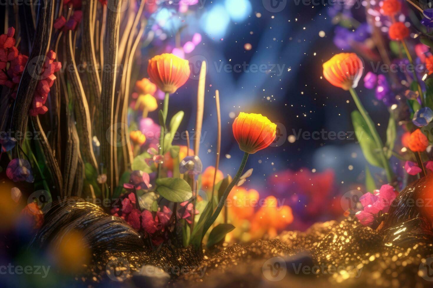 Enchanting Magic Realism 3D Render Background generative AI photo