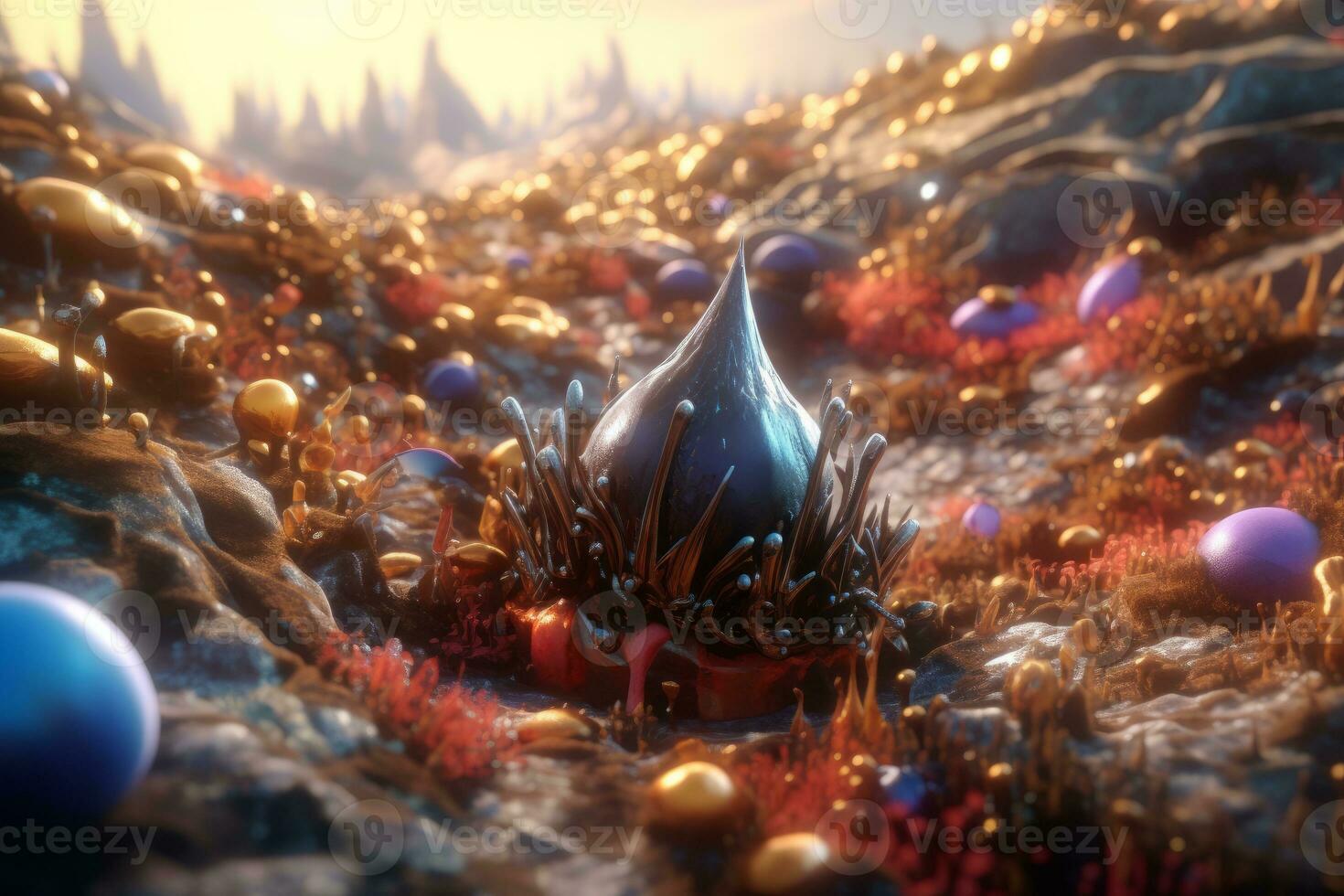 Enchanting Magic Realism 3D Render Background generative AI photo