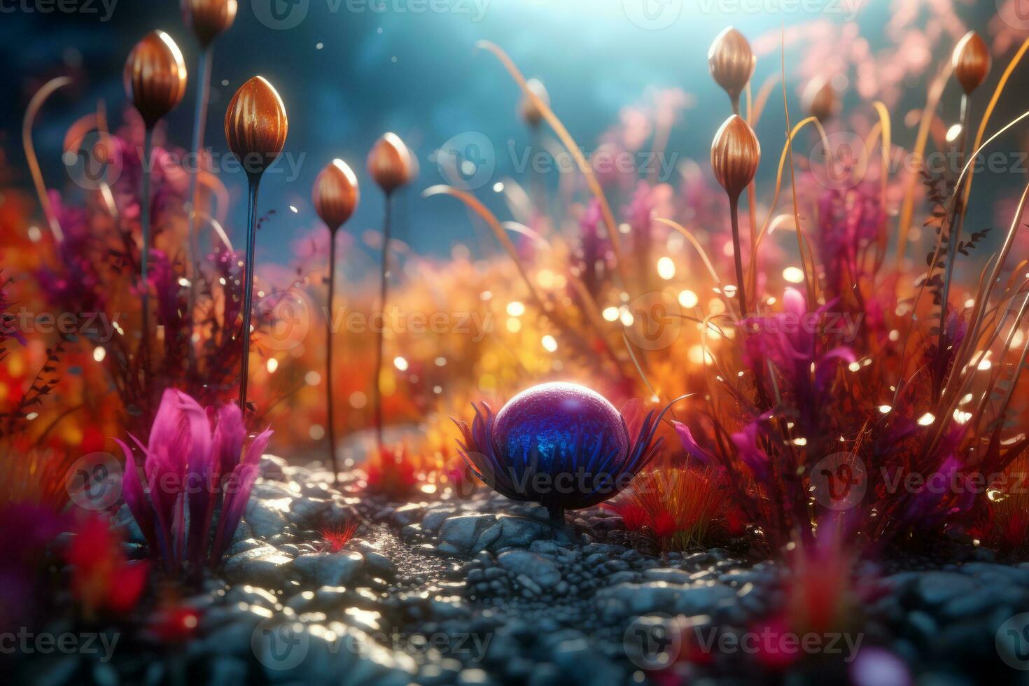 Enchanting Magic Realism 3D Render Background generative AI photo