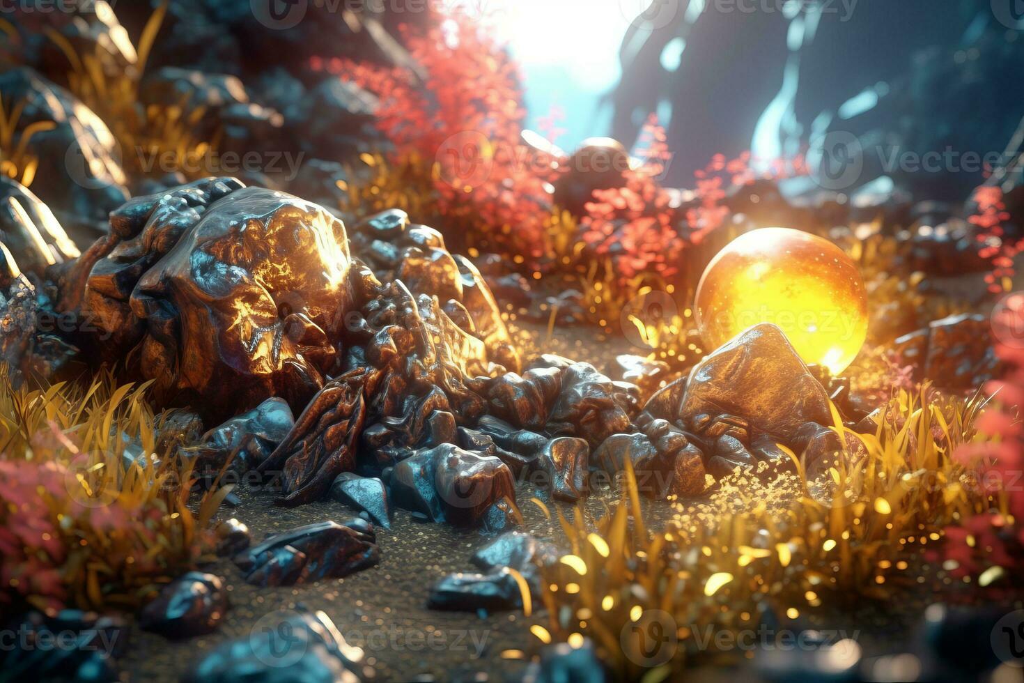 Enchanting Magic Realism 3D Render Background generative AI photo