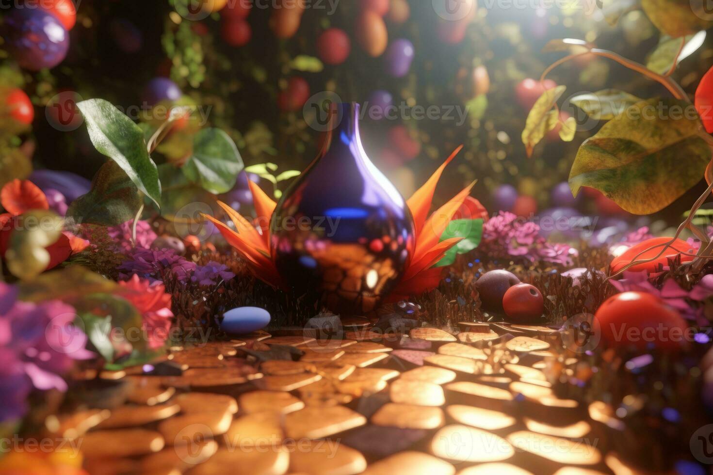 Enchanting Magic Realism 3D Render Background generative AI photo