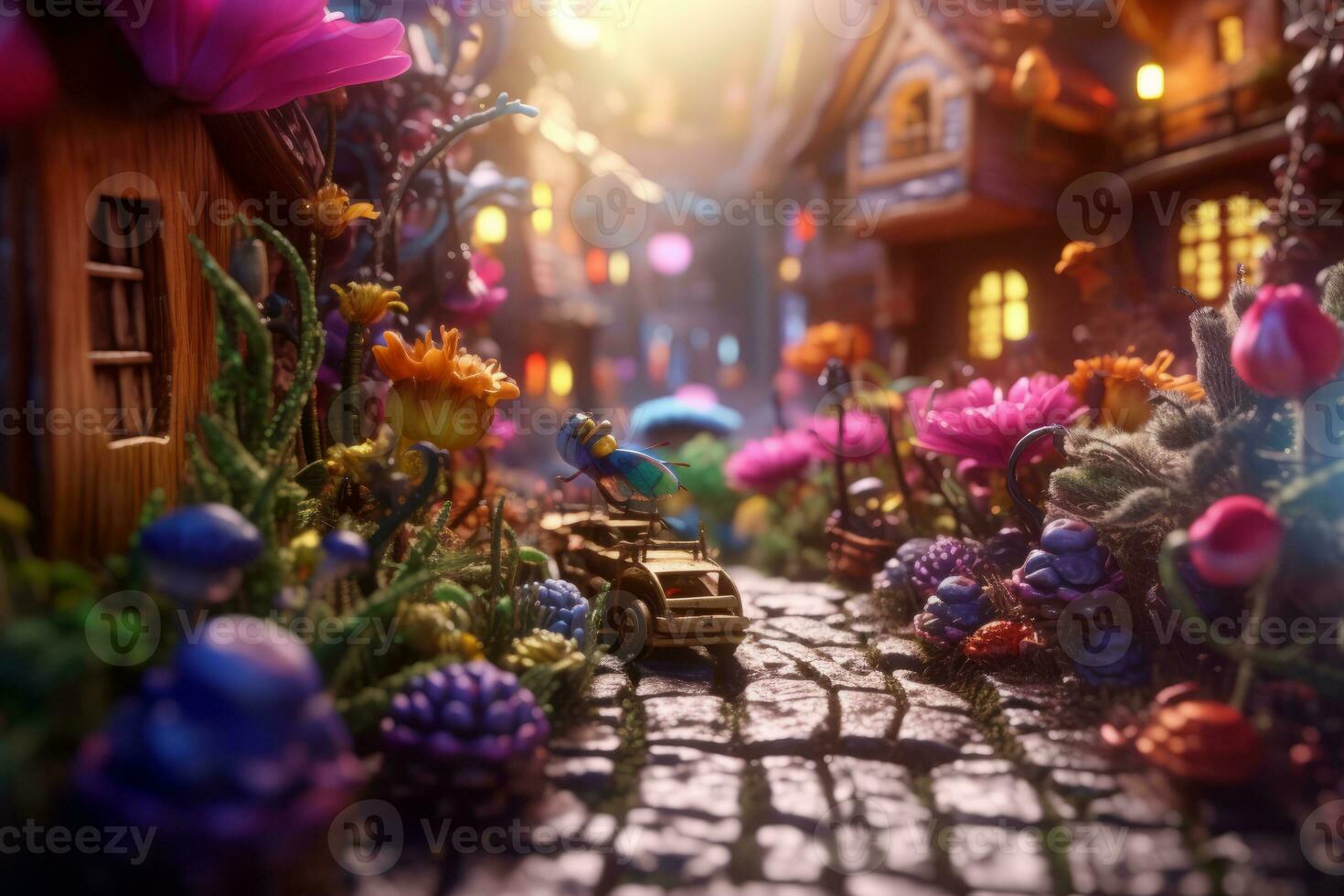 Enchanting Magic Realism 3D Render Background generative AI photo