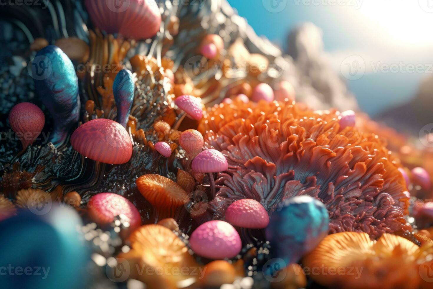 Enchanting Magic Realism 3D Render Background generative AI photo