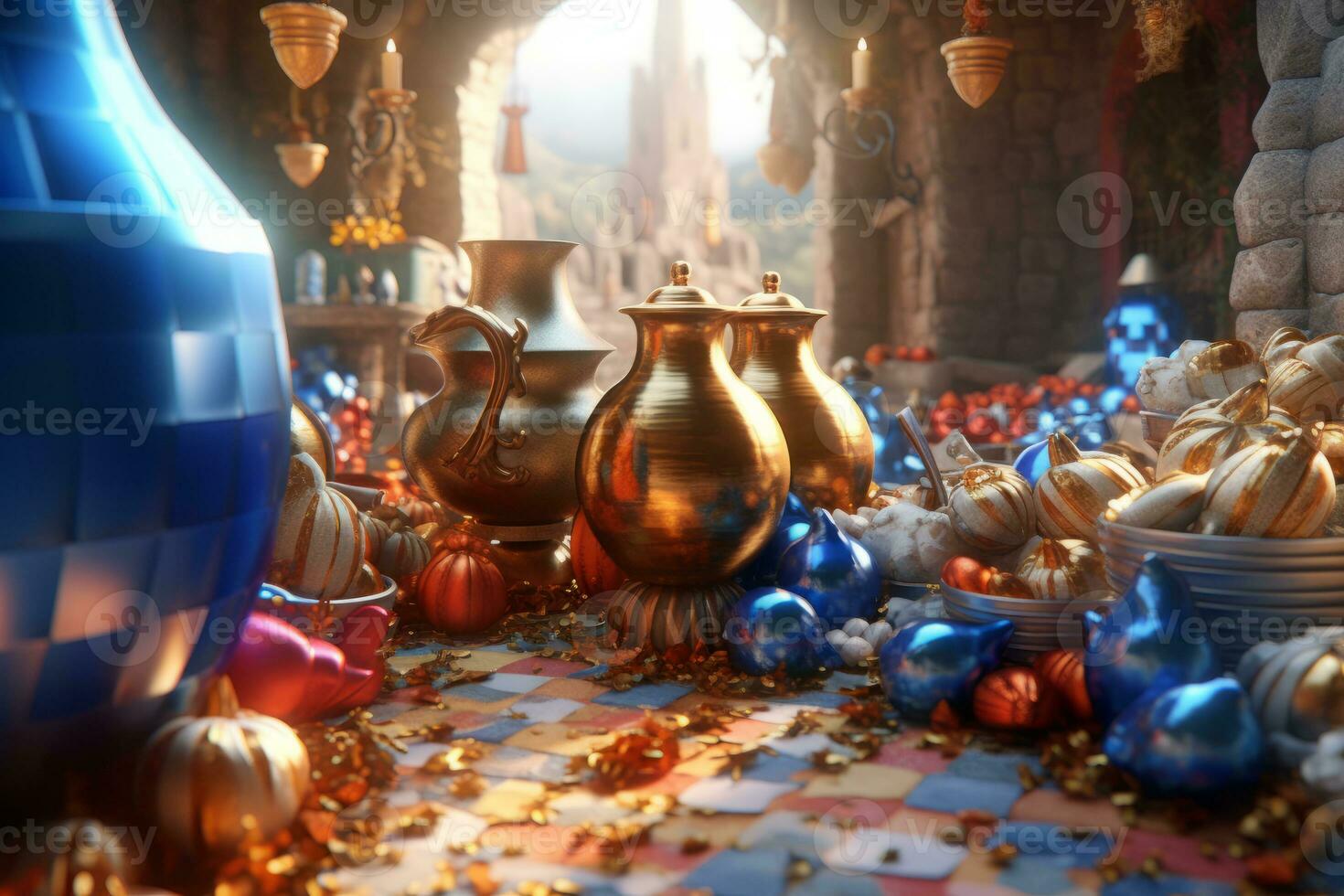Enchanting Magic Realism 3D Render Background generative AI photo