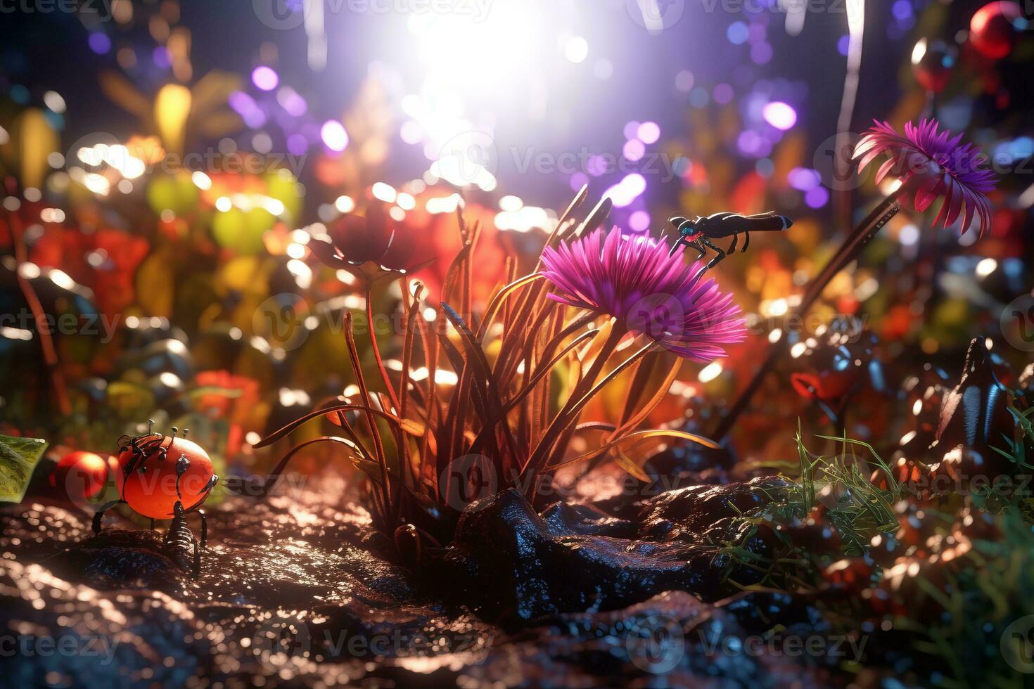 Enchanting Magic Realism 3D Render Background generative AI photo