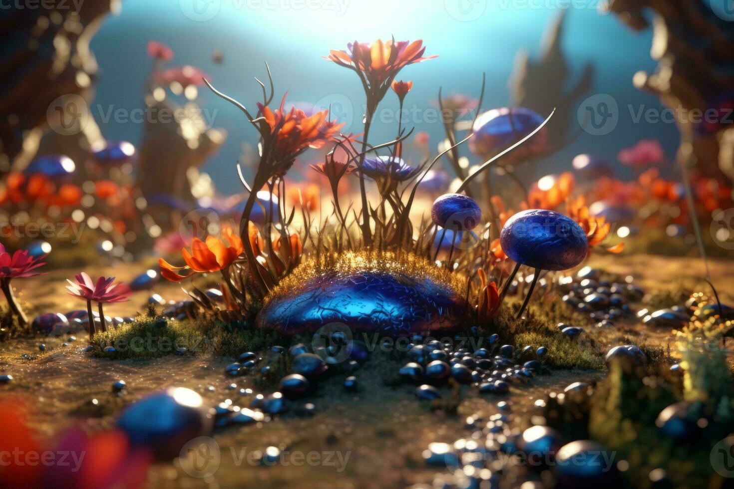 Enchanting Magic Realism 3D Render Background generative AI photo