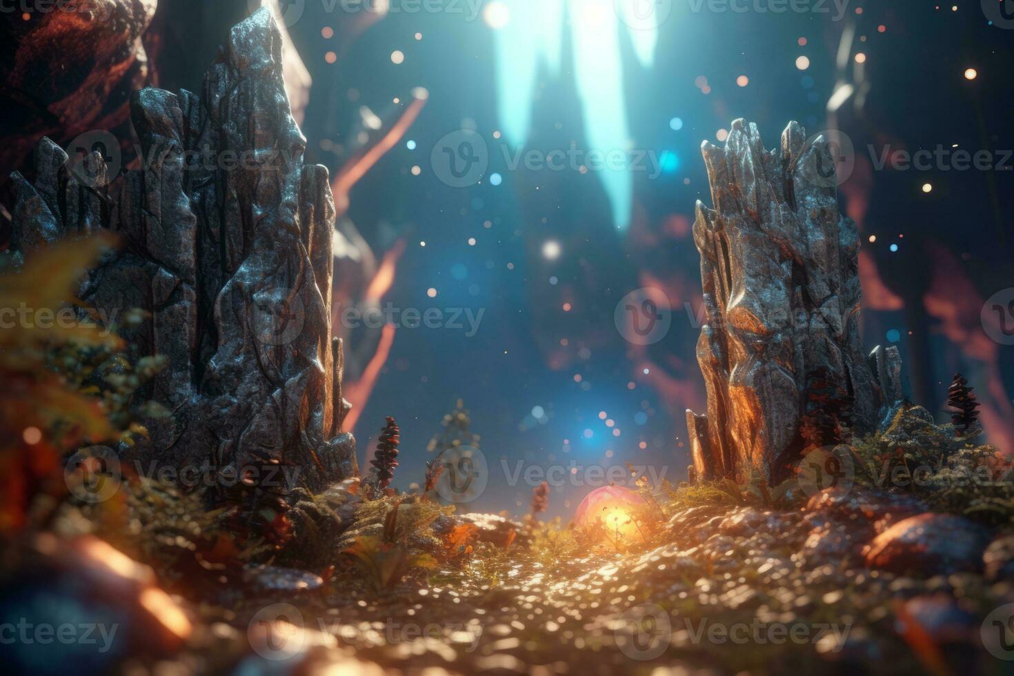 Enchanting Magic Realism 3D Render Background generative AI photo
