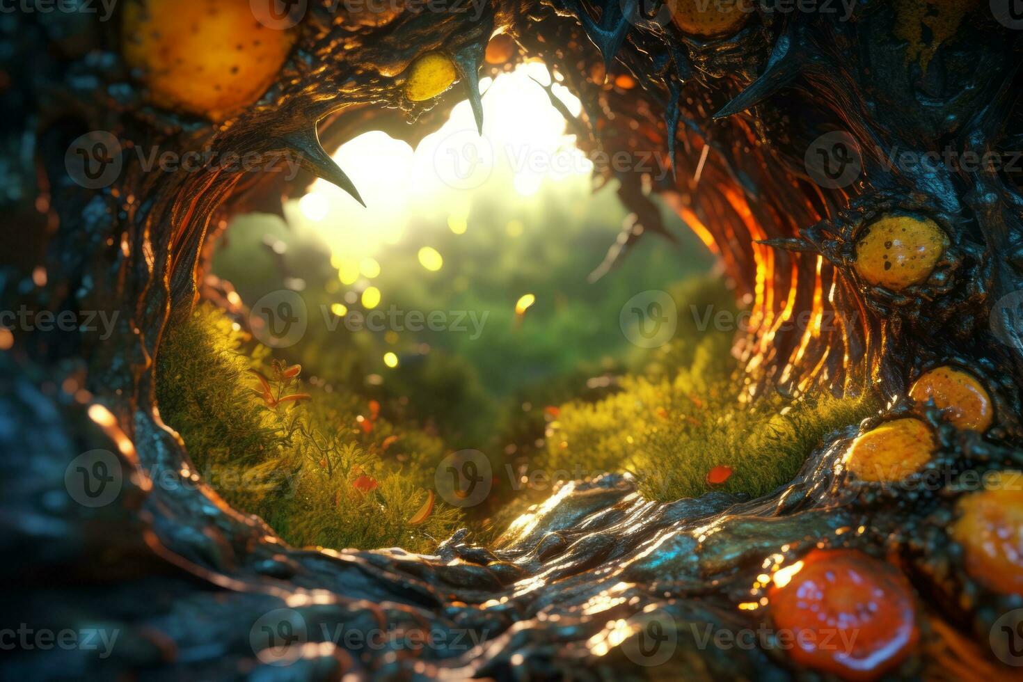 Enchanting Magic Realism 3D Render Background generative AI photo