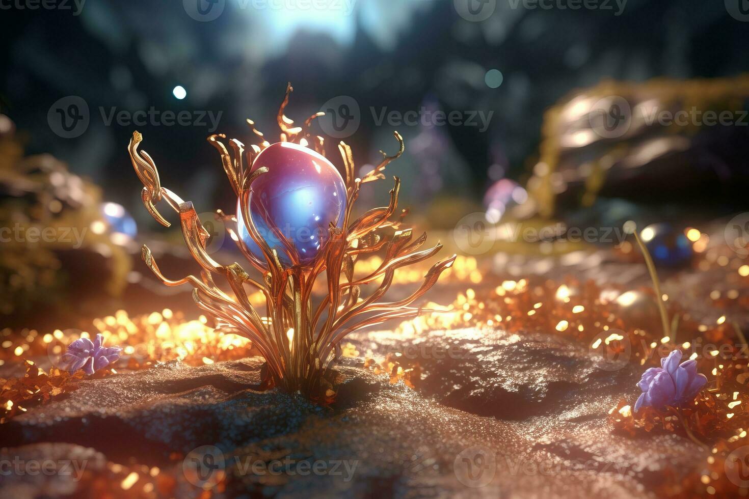 Enchanting Magic Realism 3D Render Background generative AI photo