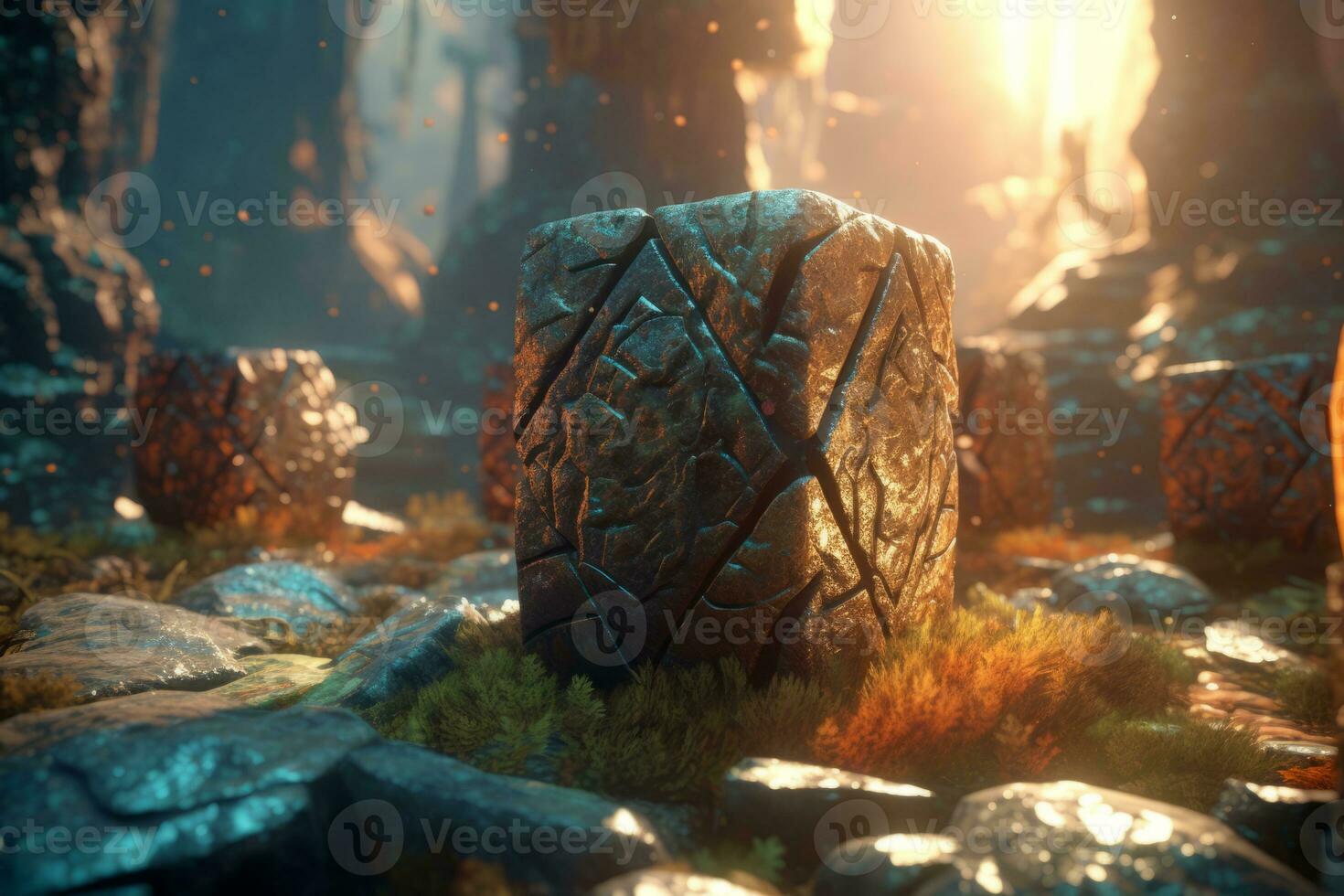 Enchanting Magic Realism 3D Render Background generative AI photo