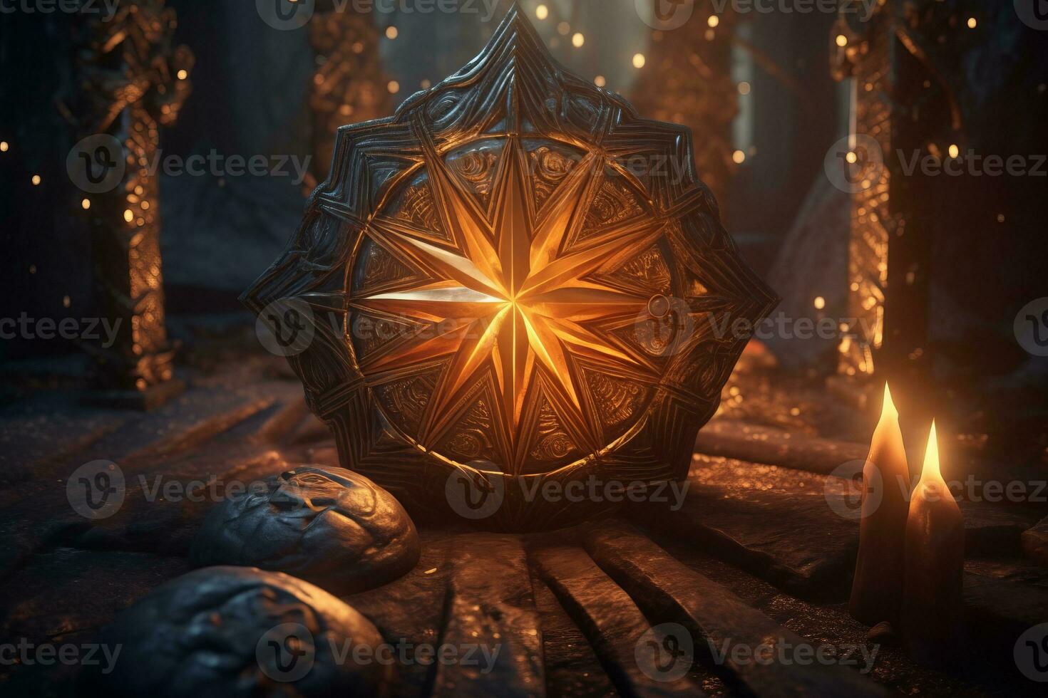 Enchanting Magic Realism 3D Render Background generative AI photo