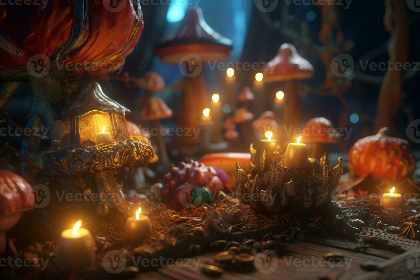 Enchanting Magic Realism 3D Render Background generative AI photo