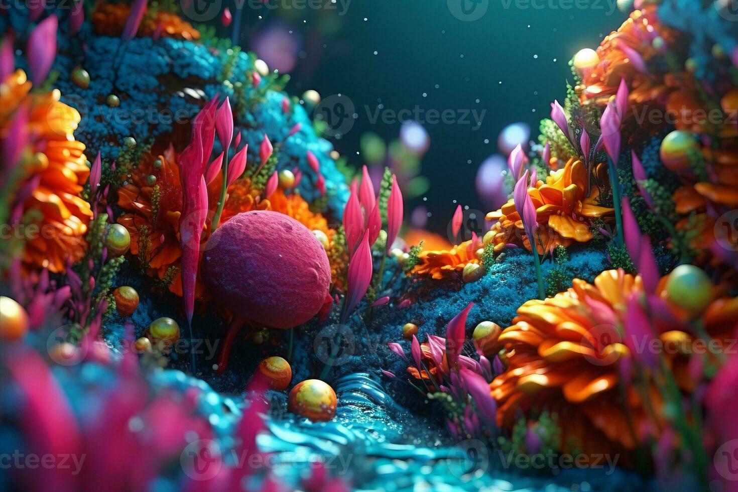 Enchanting Magic Realism 3D Render Background generative AI photo