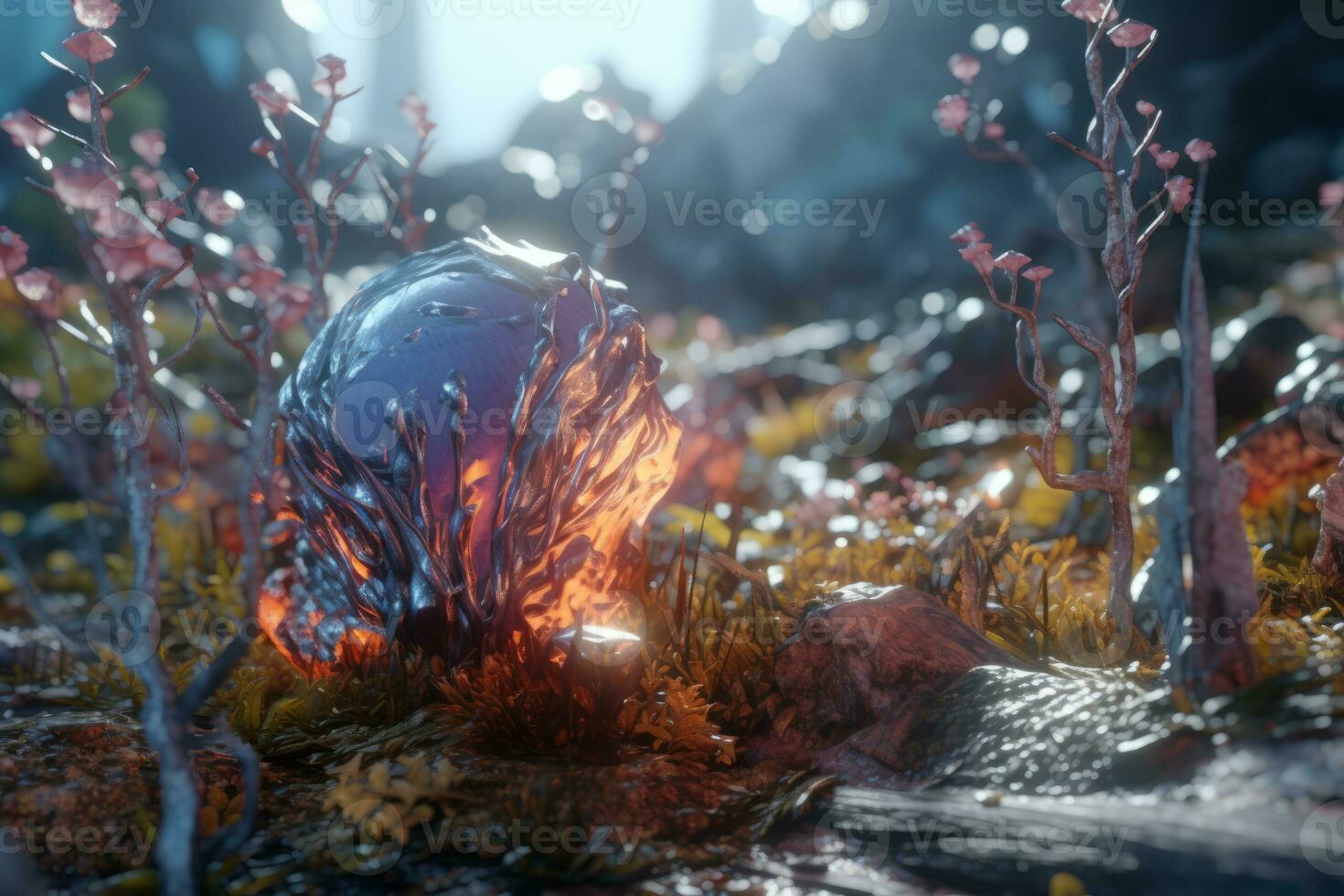 Enchanting Magic Realism 3D Render Background generative AI photo