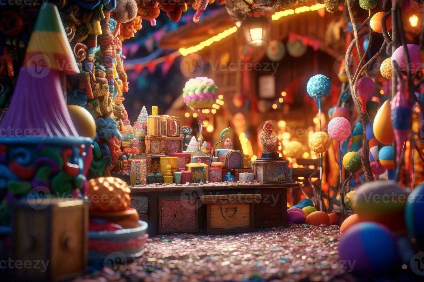 Enchanting Magic Realism 3D Render Background generative AI photo