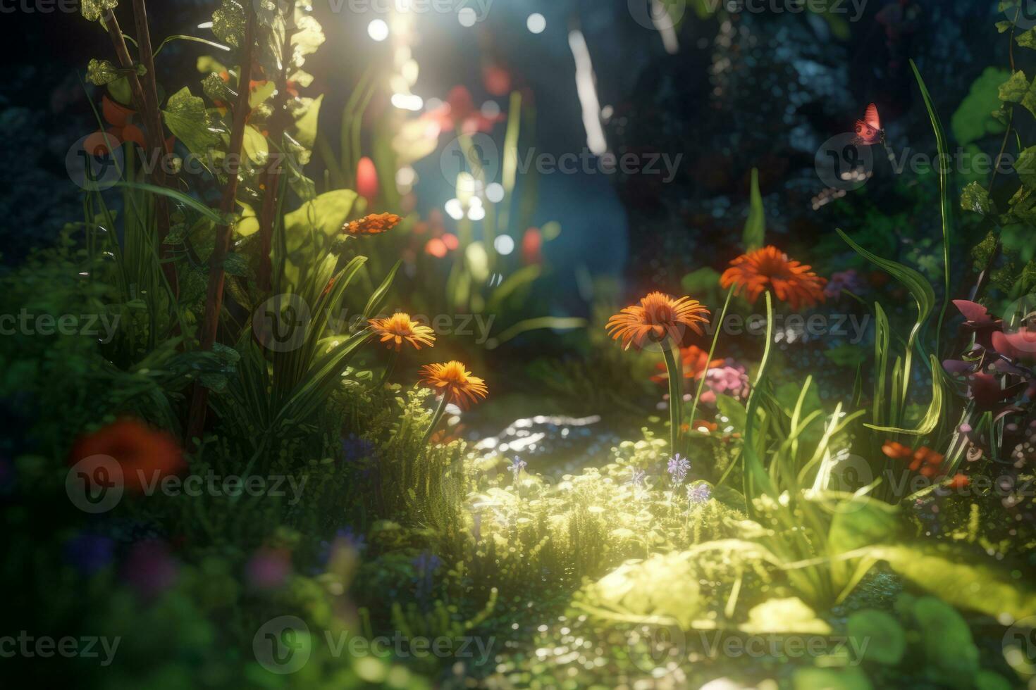Enchanting Magic Realism 3D Render Background generative AI photo