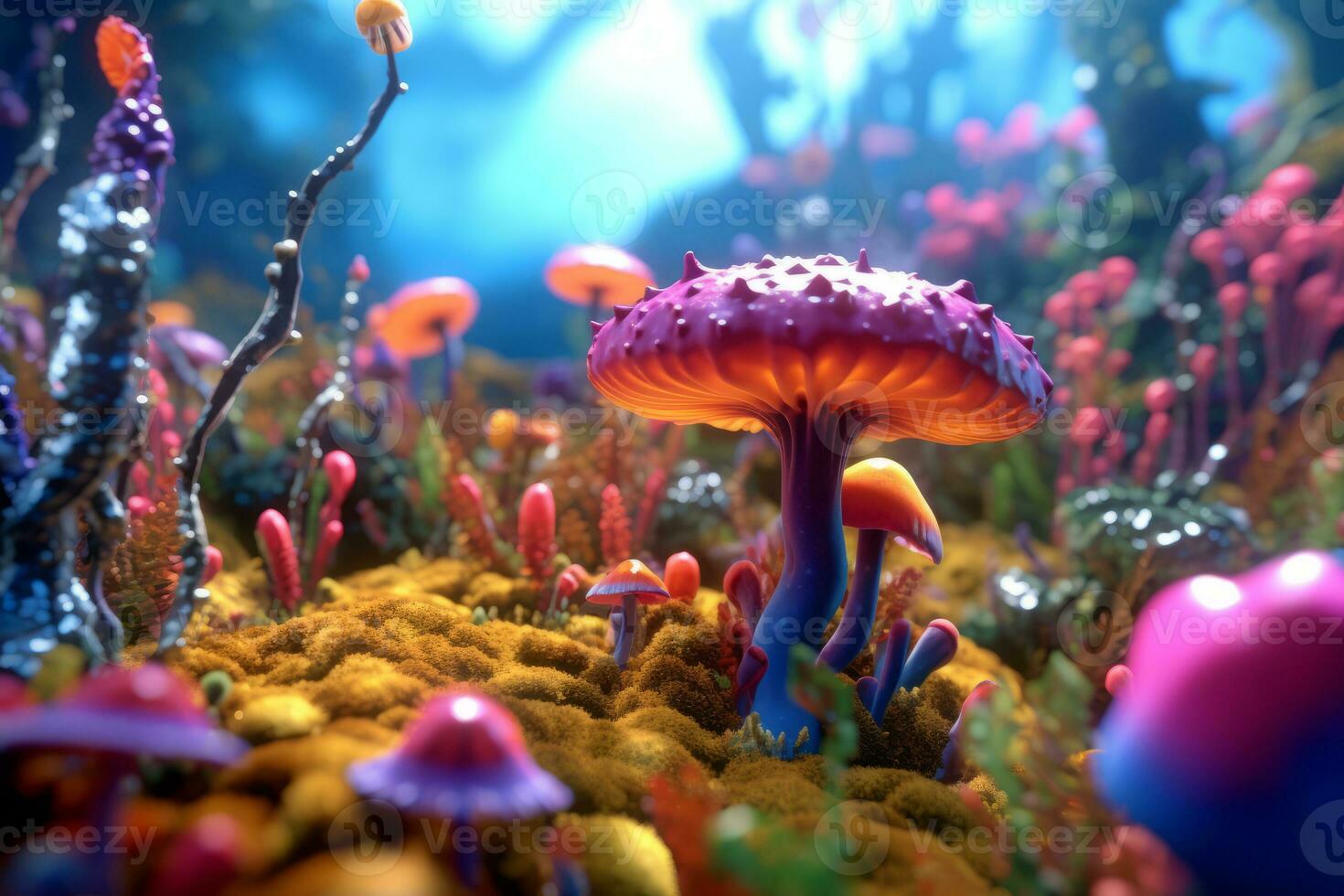 Enchanting Magic Realism 3D Render Background generative AI photo
