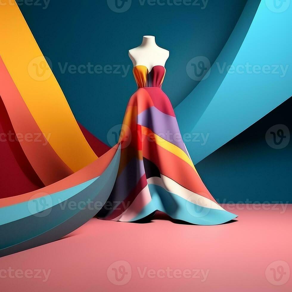 Fashion and Fabric Theme 3D Abstract Background generative AI photo