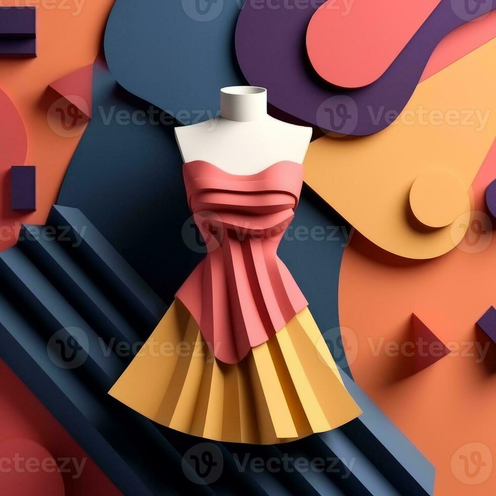 Fashion and Fabric Theme 3D Abstract Background generative AI photo