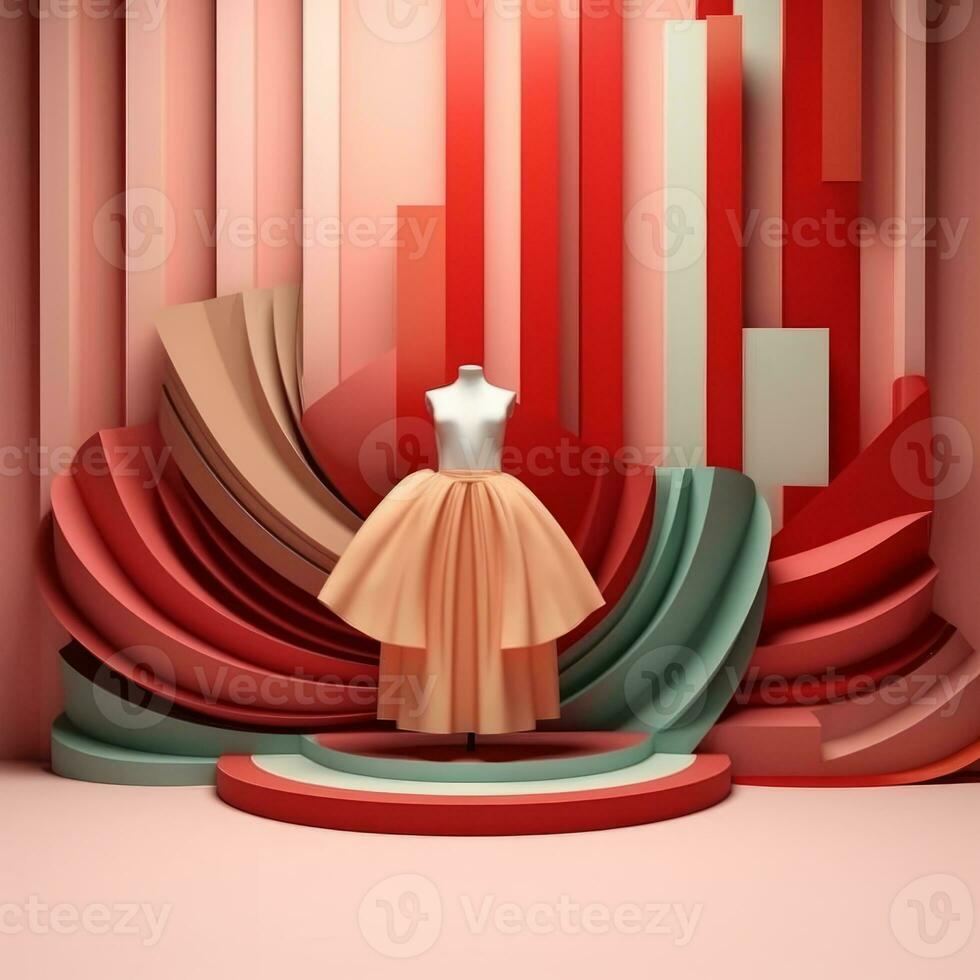 Fashion and Fabric Theme 3D Abstract Background generative AI photo