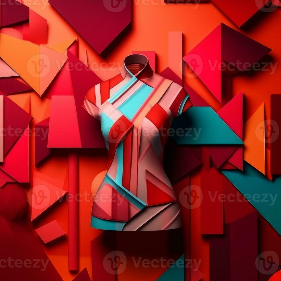 Fashion and Fabric Theme 3D Abstract Background generative AI photo
