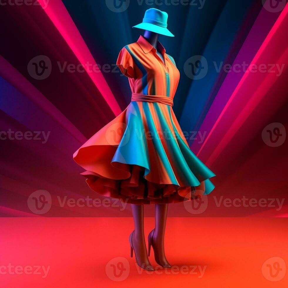 Fashion and Fabric Theme 3D Abstract Background generative AI photo