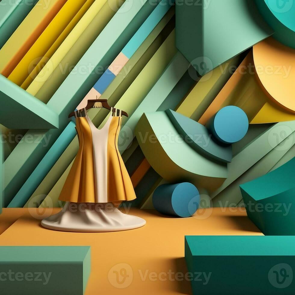 Fashion and Fabric Theme 3D Abstract Background generative AI photo