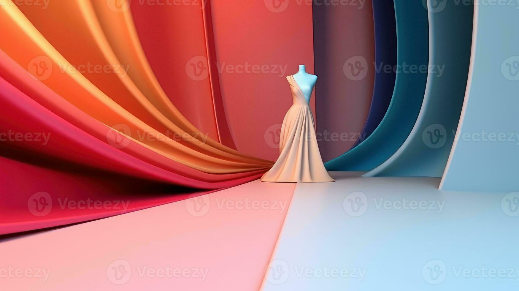 Fashion and Fabric Theme 3D Abstract Background generative AI photo