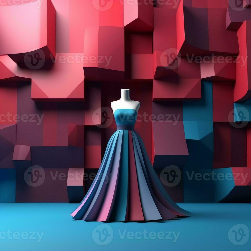 Fashion and Fabric Theme 3D Abstract Background generative AI photo