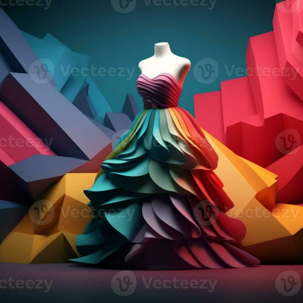Fashion and Fabric Theme 3D Abstract Background generative AI photo