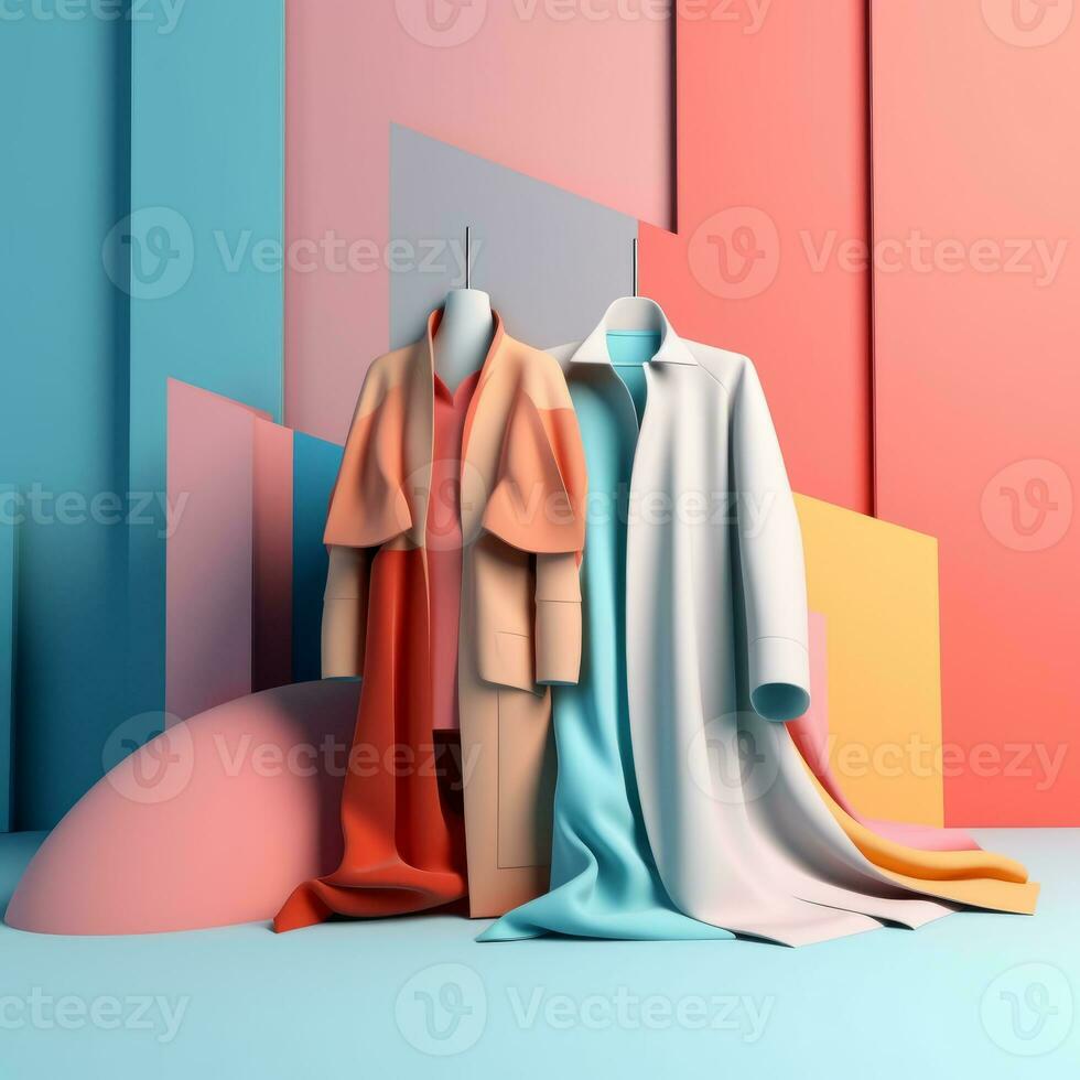 Fashion and Fabric Theme 3D Abstract Background generative AI photo