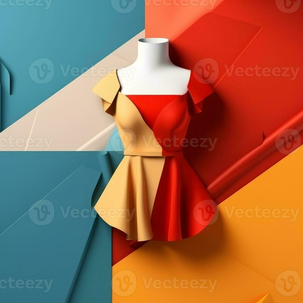 Fashion and Fabric Theme 3D Abstract Background generative AI photo